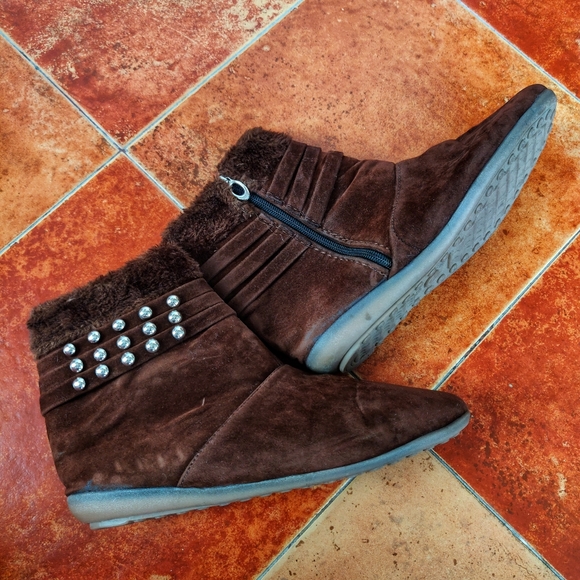 Suede Brown Ankle Boots - Picture 6 of 6
